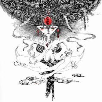 西王母画像(图片来源:黑白红版《山海经》,清华大学出版社) 出版社供图