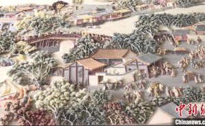 浙江民间工艺大师创作巨幅彩石镶嵌《清明上河图》