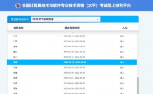 江苏2022下半年软考报名入口：中国计算机技术职业资格网 贵州省入口已开通
