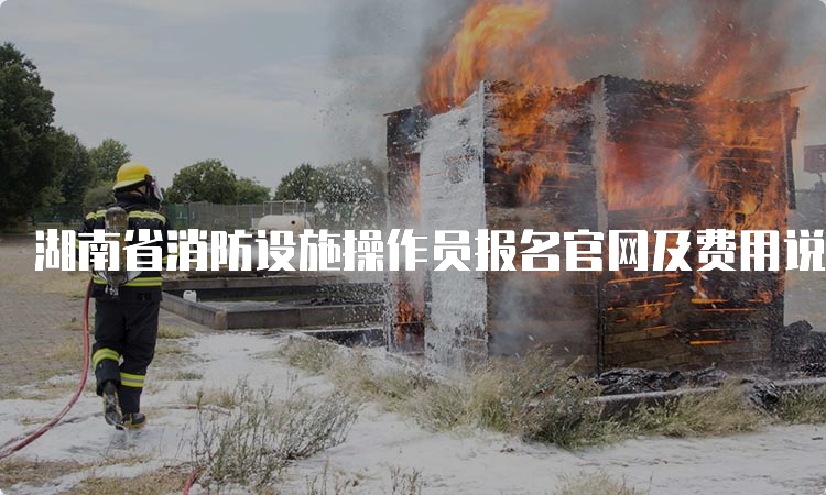 湖南省消防设施操作员报名官网及费用说明