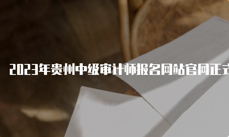2023年贵州中级审计师报名网站官网正式开始报名！