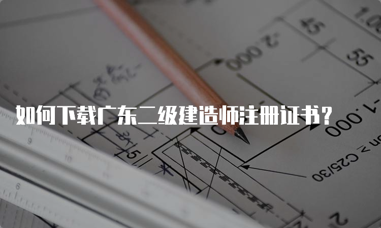 如何下载广东二级建造师注册证书？