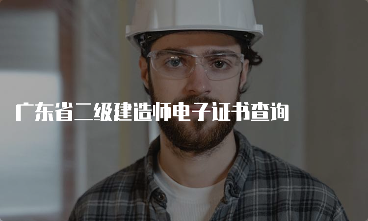 广东省二级建造师电子证书查询