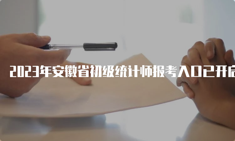 2023年安徽省初级统计师报考入口已开启