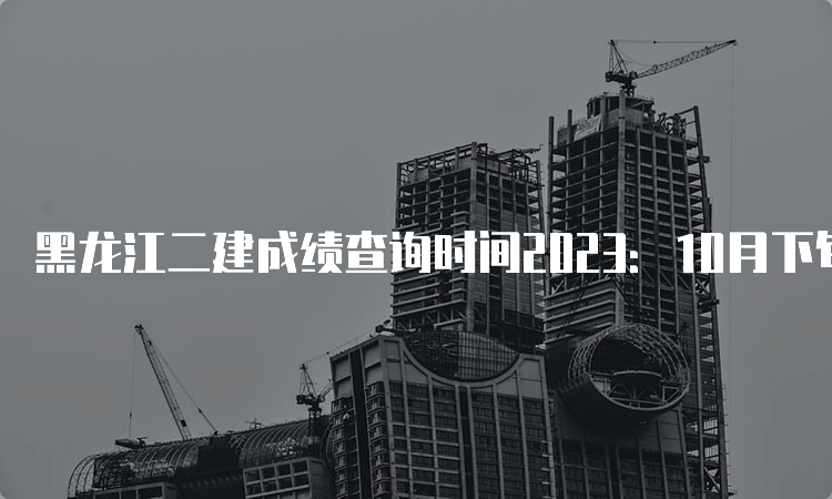 黑龙江二建成绩查询时间2023：10月下旬
