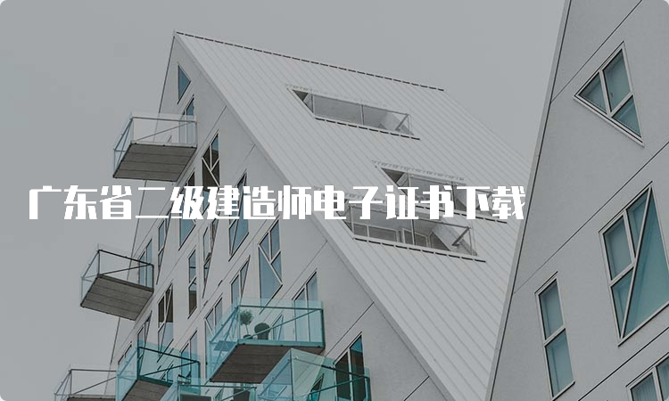 广东省二级建造师电子证书下载