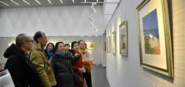 高清图：丹青谱·张俊、吕少英、阚传好国画作品跨年展在天津图书馆开幕