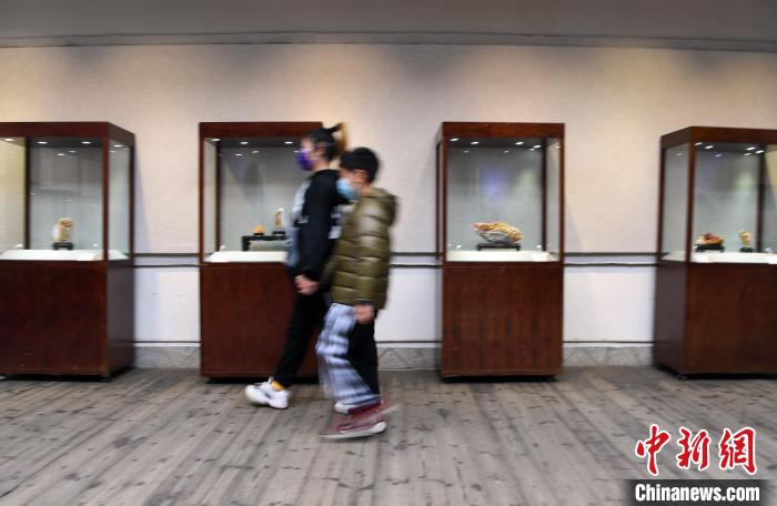 观众观看展览。　记者刘可耕 摄