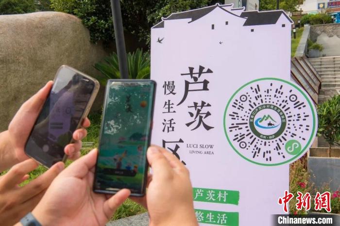 游客扫“民宿智脑——芦茨慢生活”小程序二维码 桐庐宣传部 供图
